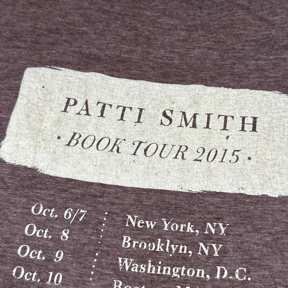 Patti Smith M Train 2015 Book Tour Burgundy T Shirt Mens Medium - Picture 5 of 8